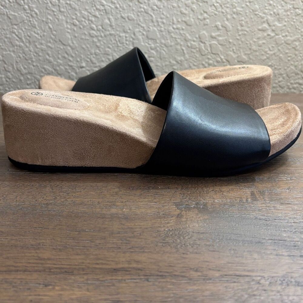 Giani Bernini Giulia Black Platform Wedge Sandals Size 8m Slip On Memory Foam - Picture 3 of 10